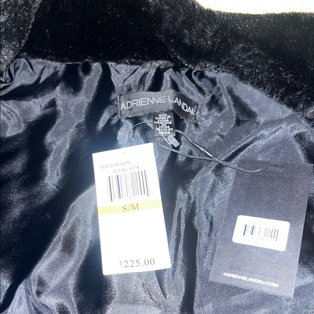 Adrienne Landau Black Faux Fur Cape - Picture 7 of 12